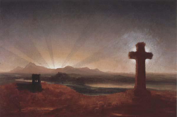Thomas Cole Cross at Sunset Sweden oil painting art